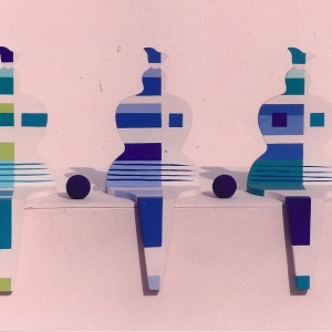 DI 3 chaises mini bleues