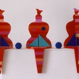 DI 3 chaises mini rouges